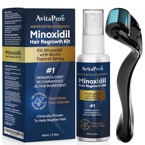 Minoxidil for Men Hair Growth, 5% Minoxidil Hair Growth Serum Infused with Biotin, Extra Strength Minoxidil 5 Percent Hair Regrowth Treatment for Men to Combat Hair Loss & Thinning Hair