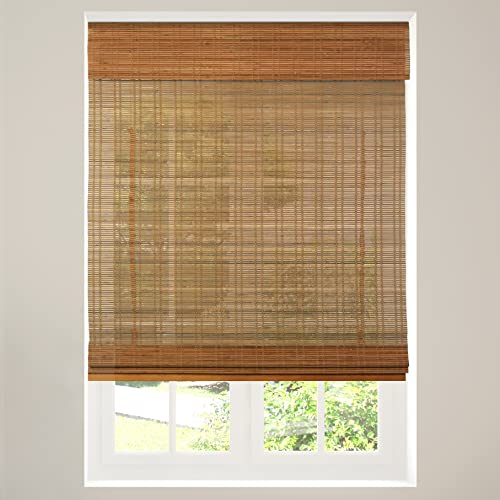 CALYX INTERIORS Cordless Bamboo Roman Shade Blind, Light Filtering, 22.5