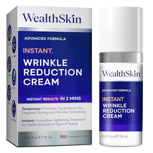 Wealthskin Rapid Rewind Wrinkle Reduction, Eye Cream for Dark Circles and Puffiness, anti aging, Anti-aging Reduction Cream, Under Treatment Women 0.5 FL.OZ (15 mL Big)