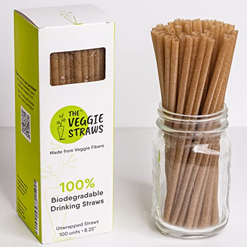 100% Biodegradable Straws (Unwrapped Straws 100 PCS)