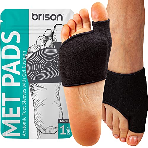 Brison Metatarsal Pads for Women and Men Ball of Foot Cushion - Gel Sleeves Cushions Pad - Fabric Soft Socks for Supports Feet Pain Relief