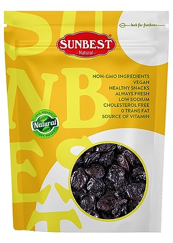 Sunbest Natural - Dried Prunes, Pitted, 5 lbs - Tender and Succulent | Excellent Source of Fiber and Antioxidants