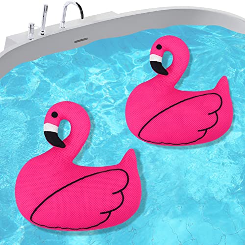 Askyli Hot Tub Scum Absorber, Flamingo Hot Tub Sponge for Scum, Washable & Reusable Hot Tub Oil Absorbing Sponge Hot Tub Accessories for Adults, Effective Scum Bug for Hot Tub Spa Pool Cleaner- 2PCS