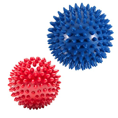 VORNNEX Pack of 2 Spiky Hard Massage Balls - Foot Arch Trainer Plantar Fasciitis, Muscle Soreness Massager Ball Exercise