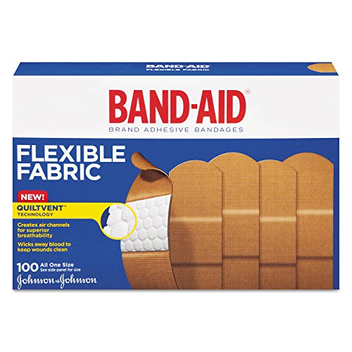 Band-Aid Brand Flexible Fabric Adhesive Bandages for Wound Care and First Aid, All One Size, 100 Count