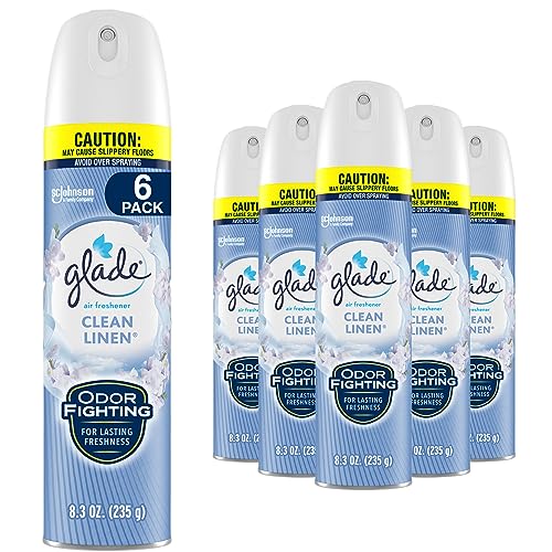 Glade Air Freshener Room Spray, Clean Linen, 8.3 oz, 6 Count