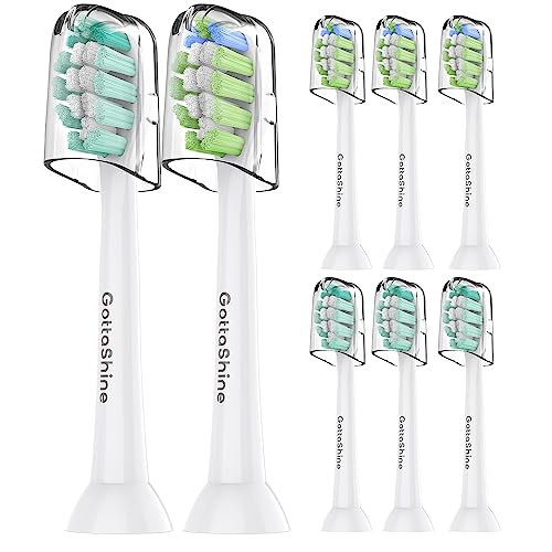 GottaShine Replacement Toothbrush Heads for Philips Sonicare Replacement Heads, Compatible with Phillips Sonicare Replacement Brush Heads, Fits Philips Sonicare Toothbrush, Aseptic Packing, 8 Pack