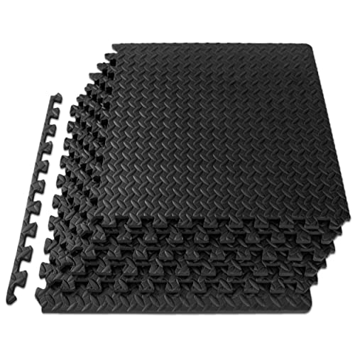 ProsourceFit Puzzle Exercise Mat ½”, EVA Interlocking Foam Floor Tiles for Home Gym, Mat for Home Workout Equipment, Floor Padding for Kids, Available in Packs of 24 SQ FT, 48 SQ FT, 144 SQ FT