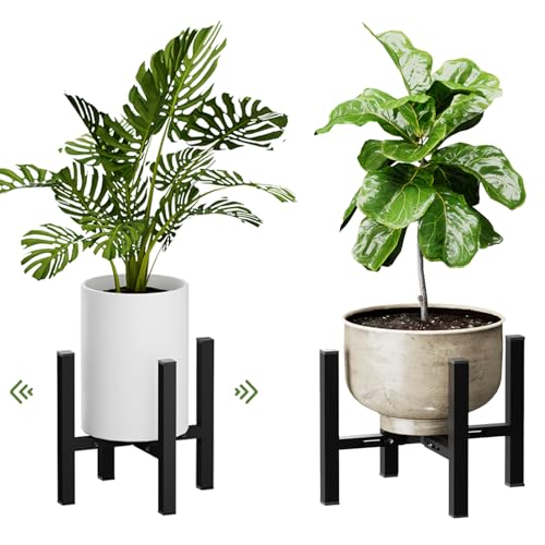 Sungaryard Adjustable Metal Plant Stand for Plants - Heavy Duty Outdoor Indoor Home Planter Holder Rack for 8
