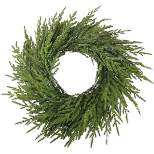 CHEAWRTZ 26 Inch Winter Wreaths for Front Door, Large Pine Christmas Wreath, Artificial Green Pine Wreath for Front Door Window Walls Christmas Decor Indoor Outdoor Home Decoration