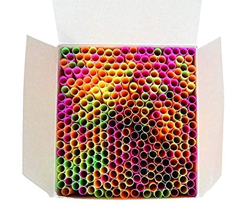 Wow Plastic Disposable Plastic Drinking Straws - 250 count (neon) (Neon).