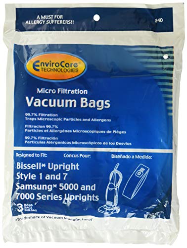 EnviroCare Replacement Micro Filtration Vacuum Cleaner Dust Bags Designed to Fit Bissell Style 1 and 7 Uprights 18 Pack