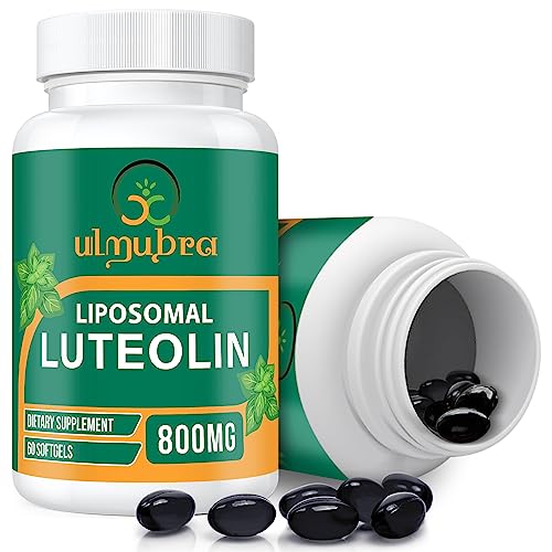 Ulmubra 800 MG Liposomal Luteolin Supplement - Maximum Absorption, Premium Antioxidant Supplement for Brain & Overall Well-Being, 60 Softgels - 30-Day Supply