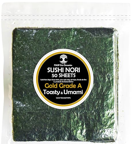Sushi Nori Seaweed | Lab Tested | South Korean | Top Grade | 50 Sheets 125g | Resealable | UK Company