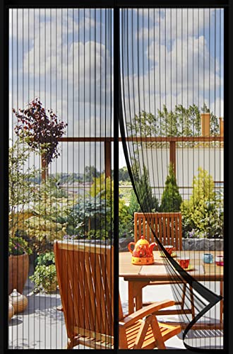 Mesh Screen with Magnetic Closure-Keeps Bugs Out Let Breeze in, Heavy Duty - Pet and Kid Friendly, Works with Front, Sliding Doors (38 x 82 Inch)