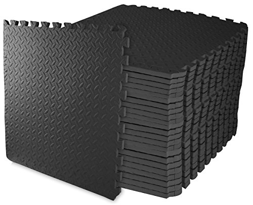 BalanceFrom Puzzle Exercise Mat with EVA Foam Interlocking Tiles for MMA, Exercise, Gymnastics and Home Gym Protective Flooring, Multiple Sizes