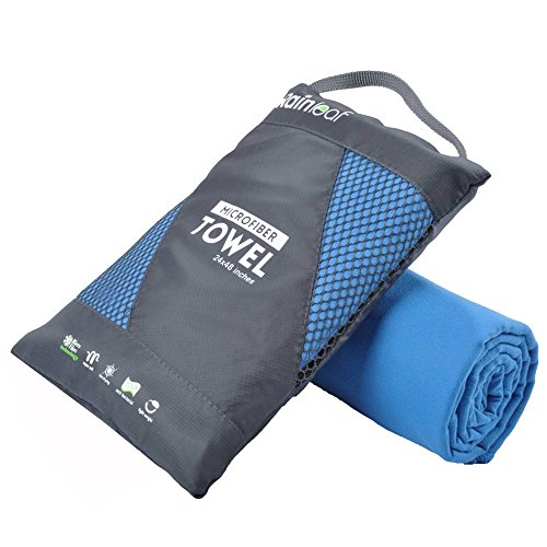 Rainleaf Microfiber Towel Perfect Travel & Sports &Camping Towel.Fast Drying - Super Absorbent - Ultra Compact.Suitable for Backpacking,Gym,Beach,Swimming,Yoga