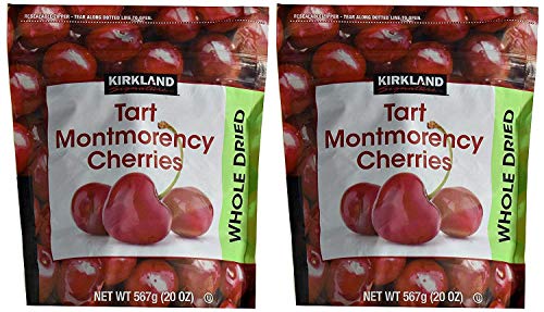 Kirkland Signature Dried Natural Cherries 20 Ounce (20 Ounce Bags (2 Pack))