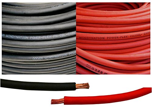 4 Gauge 4 AWG 10 Feet Black + 10 Feet Red Welding Battery Pure Copper Flexible Cable Wire - Car, Inverter, RV, Solar