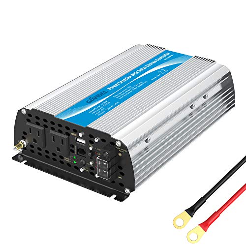 1200W Power Inverter DC12 Volt to AC 120 Volt with 20A Solar Charge Controller and Remote Control & USB Port for RV Truck Solar System