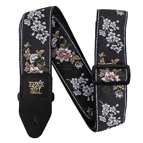 Ernie Ball Classic Jacquard Guitar/Bass Strap - White Blossom