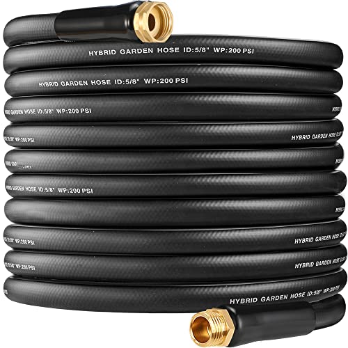 50 ft Hybrid Garden Hose – No Kink,Heavy Duty,Flexible,Leakproof Water Hoses – Lightweigh 5/8 in ID,3/4