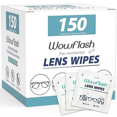 150 Count Lens Wipes for Eyeglasses, Eyeglass Lens Cleaning Wipes Pre-moistened Individually Wrapped Sracth-Free Streak-Free Eye Glasses Cleaner Wipes for Sunglass, Camera Lens, Goggles