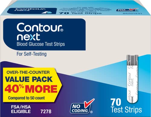 CONTOUR NEXT Blood Glucose Test Strips for Diabetes, 70 Count