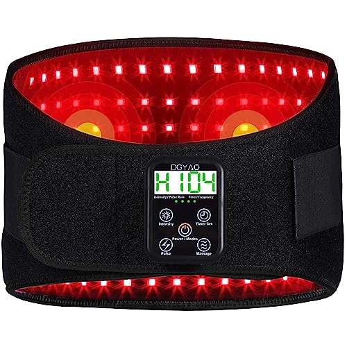 DGYAO New Cordless Red Light Therapy Belt for Body, 10000mAh Battery, Near Infrared Therapy Wrap Vibrating Pulse Therapy for Pain Relief, Skin Care - RC PRO