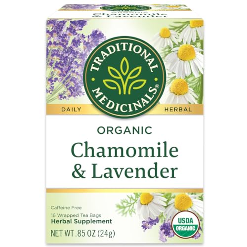 Traditional Medicinals Tea, Organic Chamomile & Lavender, Stress Relief, 16 Tea Bags