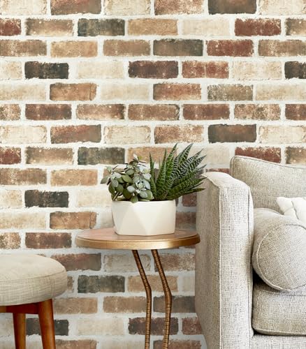 Timeet Vintage Brown Brick Wallpaper Peel and Stick Wallpaper 3D Brick Wallpaper 17.5 