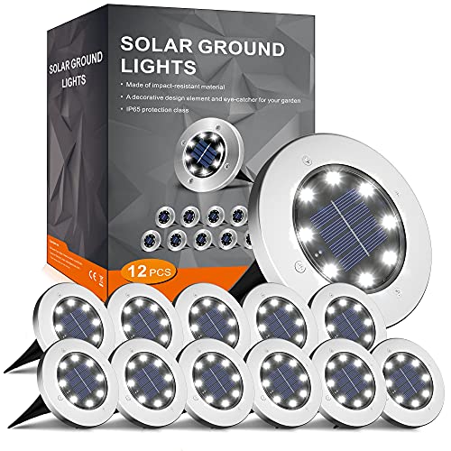 INCX Solar Lights for Outside,12 Pack Solar Lights Outdoor Waterproof, Solar Garden Lights Landscape Lighting for Patio Pathway Lawn Yard Deck Driveway Walkway White