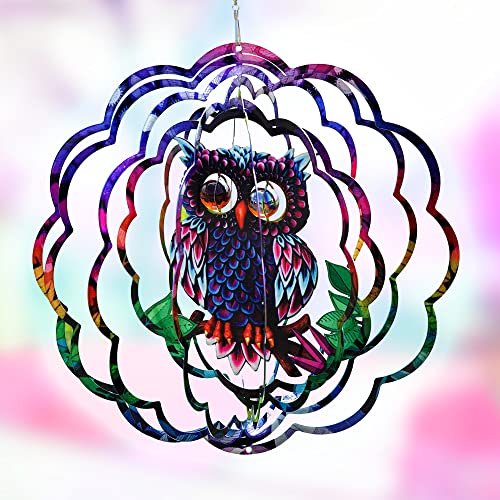 VP Home Mystical Owl Kinetic Wind Spinner for Yard and Garden - 12