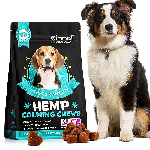 Calming Chews for Dogs, 110 Pet Care Calming Chews for Dogs with Hemp Oil, Dog Anxiety Relief During Thunderstorms, Separation, Delicious Dog Calming Treats for Dog Stress… (Beef 60chews)