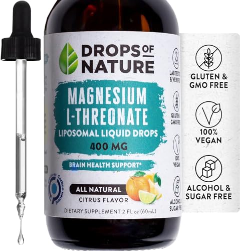 Magnesium L-Threonate Liposomal Liquid Extract | Vegan, Non-GMO, Enhanced Absorption | Liposomal Magnesium L Threonate Supplement for Memory, Cognitive Boost & Relaxation (2 oz 60 mL)
