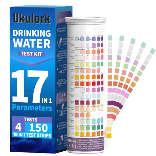 17 in 1 Home Water Testing Kits for Drinking Water, 150 Strips for Pool,Hot Tub,Aquarium,Tap and Well Water, Testing for pH, Hardness, Chlorine, Lead, Iron, Copper, Nitrate, Nitrite, etc