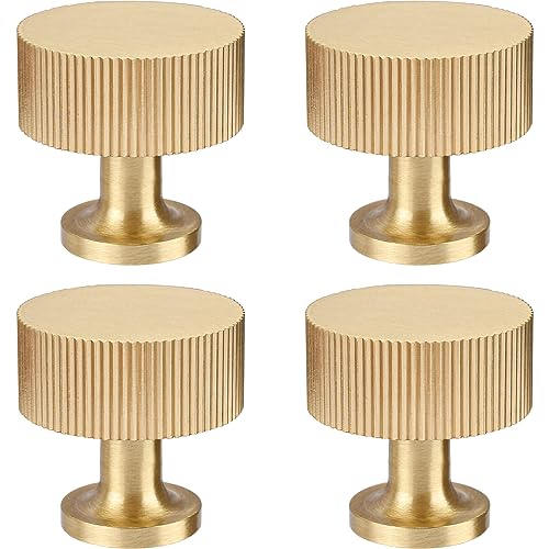 RZDEAL 4pcs Solid Brass Cabinet Knobs Pulls Cabinet Drawer Dresser Gold Knobs Modern Handles Knobs(1