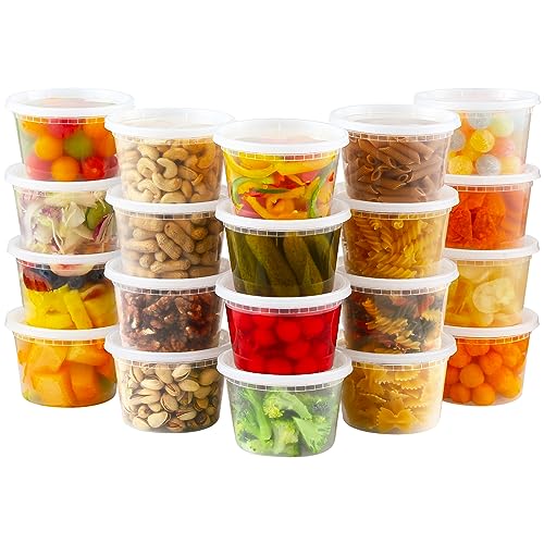 AOZITA 32 Sets 16 oz Plastic Deli Food Containers With Lids, Airtight Food Storage Containers, Freezer/Dishwasher/Microwave Safe, Soup Containers For Takeout Meal Prep Storage