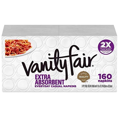 Vanity Fair Extra Absorbent Paper Napkins, 160 Count