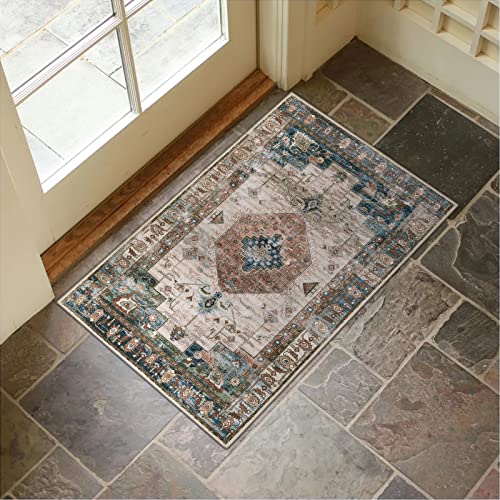 Collive Washable Indoor Doormat, Non Slip Retro Floor Mat 20