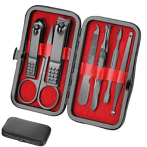 Manicure Set Personal Care Nail Clipper Kit Manicure 8 In 1 Professional Pedicure Set Mens Accessories Grooming Kit Fathers Gift for Men Husband Boyfriend Parent