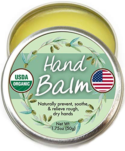 Barker Goods Organic Hand Cream Balm - Hand Lotion for Dry Hands - Repair Hand Cream for Dry Cracked Hands - Soothing Hand Moisturizer with Olive Oil - Travel Size Hand Lotion Made in USA - 1.75 Oz