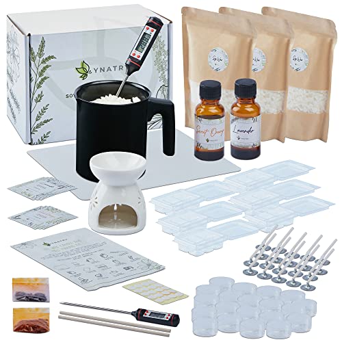 YNATRY Premium Soy Candle Making Kit for Adults and Beginners - Includes Easy-to-Use Instructions, Aromatherapeutic Benefits, Natural Soy Wax, and Oil Burner