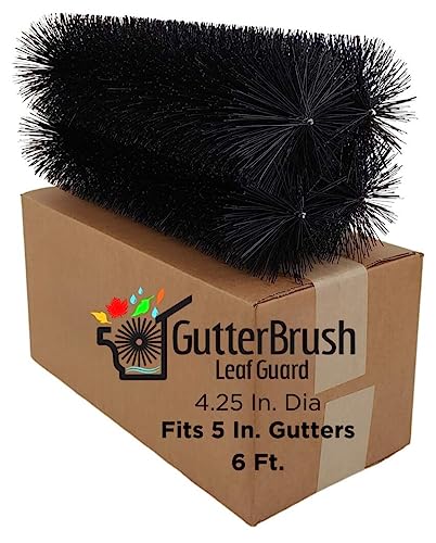 Gutter Filters or Downspout Filters by GutterBrush - 4 Pieces - Prevent Gutter Clogs - Reduce Gutter Cleaning - Protects 5 Inch Gutters - Water Flows While Leaves are Filtered Out