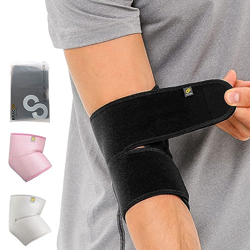 Bracoo Elbow Tendonitis Relief Support Sleeve Brace, Women Men, Neoprene Wrap for Tennis Elbow, Golfer