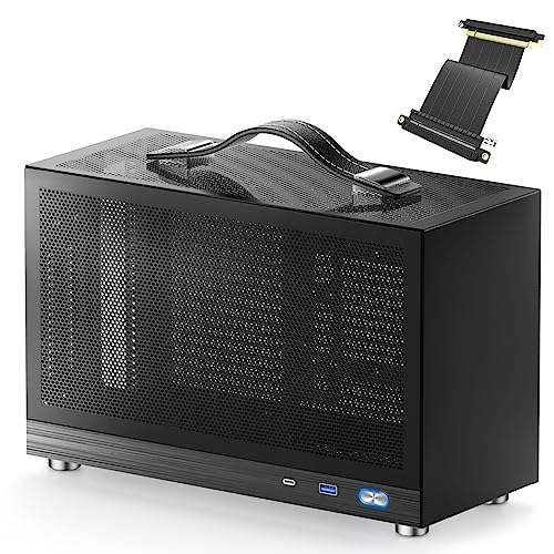 S300 - Mini-ITX PC Gaming Case - Front I/O USB 3.0 Type - C Port - SFX Power Supply 100-130mm - Cable Management System - luminum Mini-ITX Motherboard Small Portable PC Case-Black