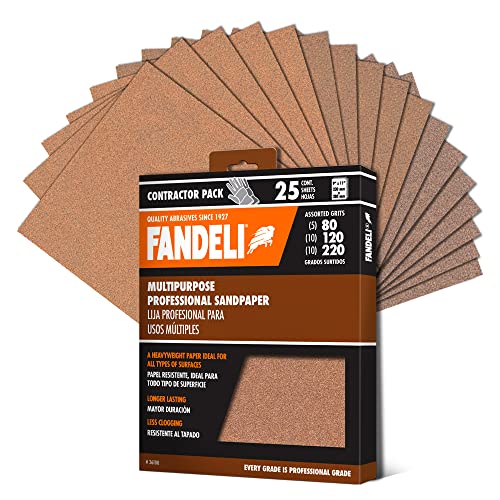 Fandeli | Multi-Purpose Sanding Paper | Assorted Grits (80,120,220) | 25 Sheets of 9