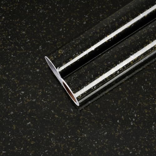 CHIHUT Black Gold Granite Contact Paper Peel and Stick Countertops for Kitchen Waterproof Marble Wallpaper Self Adhesive Granite Countertop Contact Paper for Cabinets Counters Desk Cover 17.7