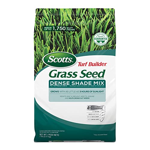 Scotts Turf Builder Grass Seed Dense Shade Mix for Tall Fescue Lawns, Grows With As Little As 3 Hours of Sunlight, 7 lbs.