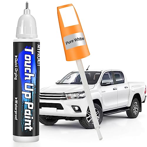 MYPROKIT Touch Up Paint for Cars, White Car Scratch Remover Car Paint, 2 in 1 Touch Up Paint Pen for Various Cars, Quick Drying & Waterproof Automotive Paint for Car Scratch Chip Repair 0.4 fl oz